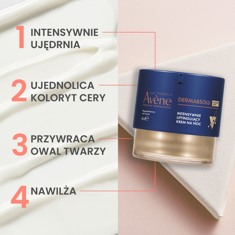 Avene Dermabsolu, krem intensywnie liftingujący, na noc, 40 ml