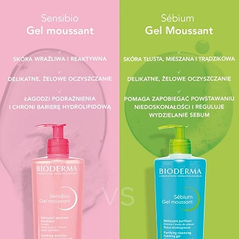 Bioderma Sebium Gel moussant, Antybakteryjny żel oczyszczający, 500 ml