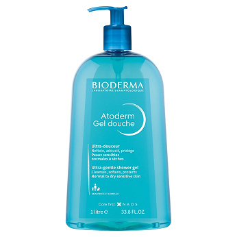 Bioderma Atoderm Gel douche, Zmiękczający żel oczyszczający, 1 l