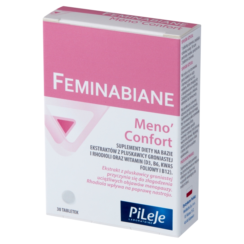 Feminabiane Meno’Confort, tabletki ze składnikami łagodzącymi objawy menopauzy, 30 szt.