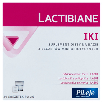 Lactibiane IKI, saszetki ze składnikami uzupełniającymi mikroflorę jelitową, 30 szt.