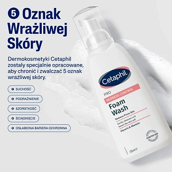 Cetaphil PRO Redness Control, pianka do mycia twarzy dla skóry wrażliwej i naczynkowej, 236 ml