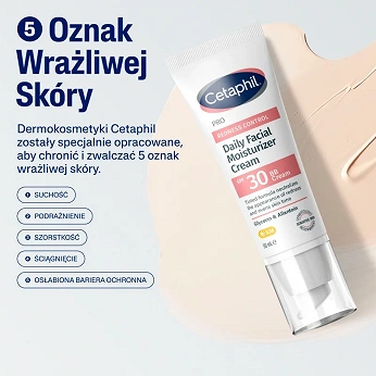 Cetaphil PRO Redness Control, krem nawilżający do twarzy dla skóry wrażliwej i naczynkowej, SPF 30, 50 ml