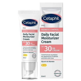 Cetaphil PRO Redness Control, krem nawilżający do twarzy dla skóry wrażliwej i naczynkowej, SPF 30, 50 ml