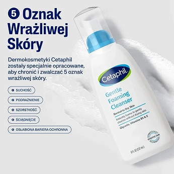 Cetaphil, lekka pianka do mycia twarzy z pompką, 236 ml