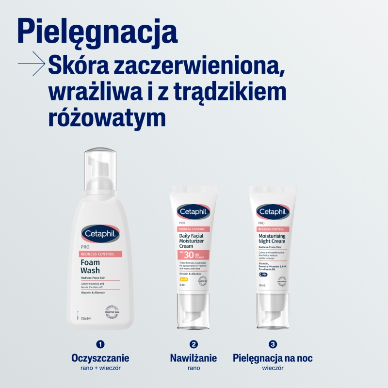 Cetaphil PRO Redness Control, krem nawilżający na noc, 50 ml