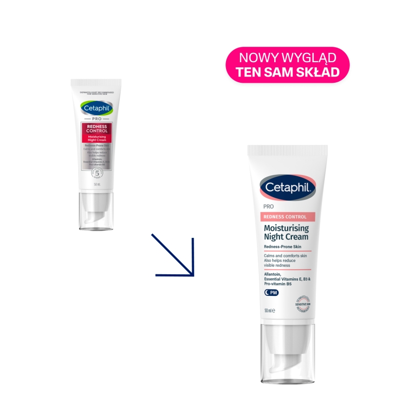 Cetaphil PRO Redness Control, krem nawilżający na noc, 50 ml