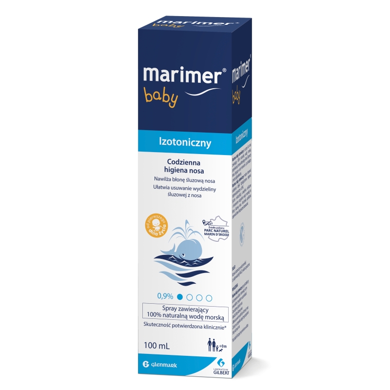 Marimer Baby, spray z wodą morską do codziennej higieny nosa dla dzieci i niemowląt, 100 ml
