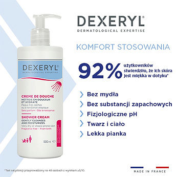 Dexeryl, krem myjący pod prysznic, 500 ml