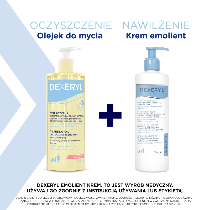 Dexeryl, krem emolient, 500 g