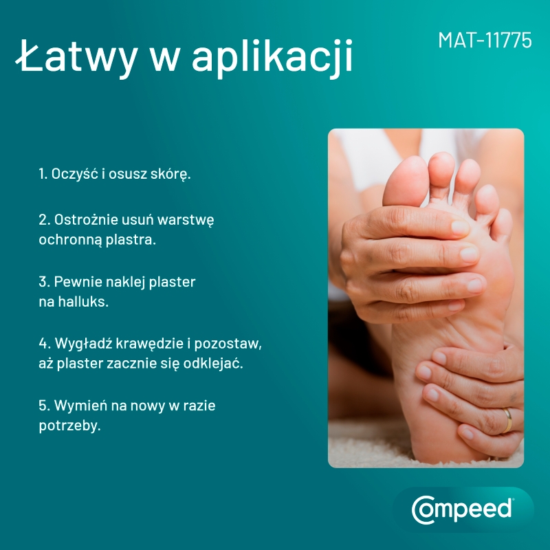 Compeed Plastry na haluksy, uśmierzające ból i ucisk przy zwyrodnieniach kostnych, 5 szt.
