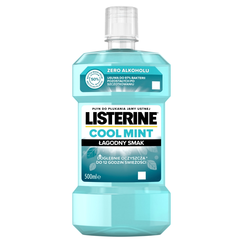 Listerine Cool Mint, płyn do płukania jamy ustnej, 500 ml