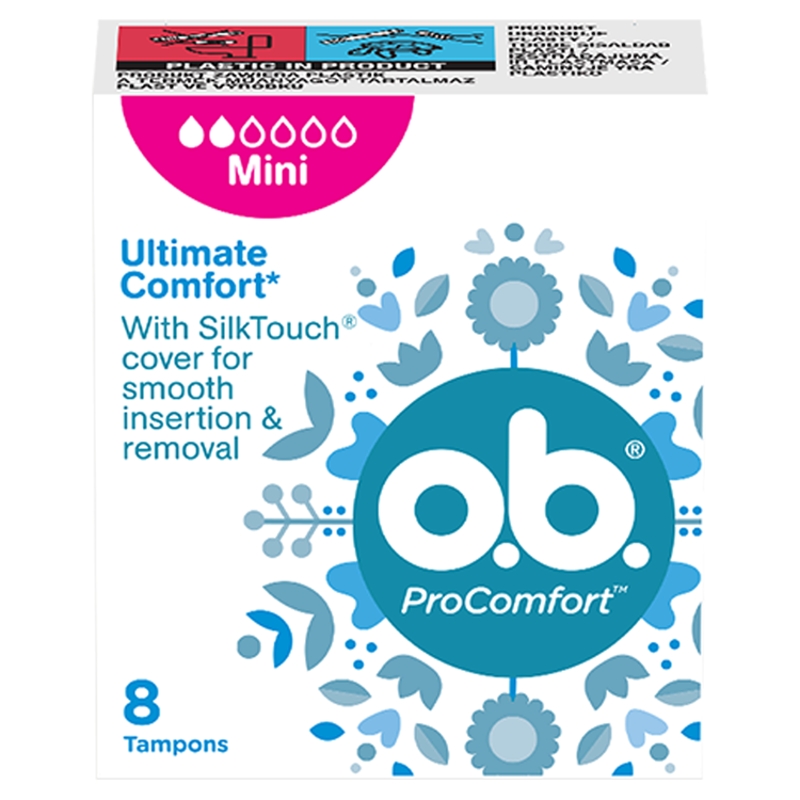 Tampony O.B. ProComfort Mini, na dni o skąpnym krawieniu, 8 szt.
