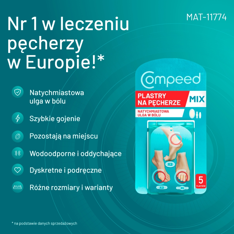 Compeed Plastry na pęcherze , różne rozmiary, 5 szt.