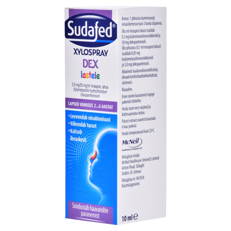 Sudafed Xylospray DEX aerozol do nosa dla dzieci, 10 ml