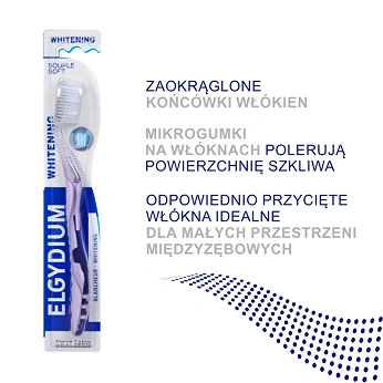 Elgydium Whitening Microball, szczoteczka do zębów średnia, 1 szt.