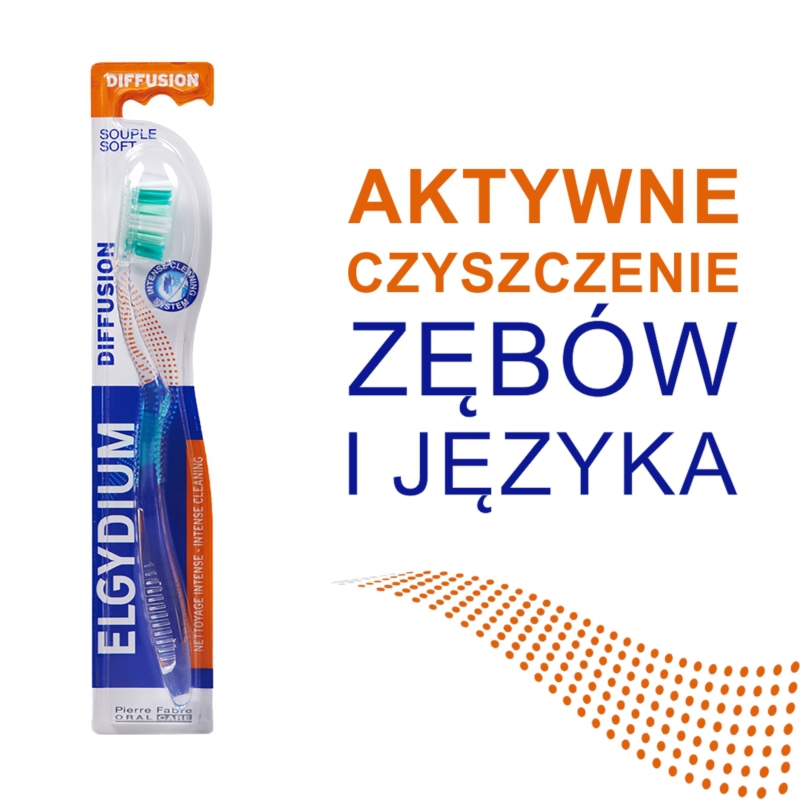 Elgydium Diffusion, szczoteczka, miękka, 1 szt.