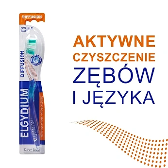Elgydium Diffusion, szczoteczka, miękka, 1 szt.