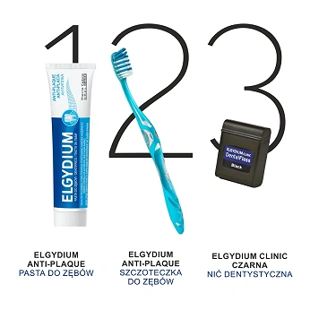 Elgydium Dental Floss, czarna nić dentystyczna, 50 m