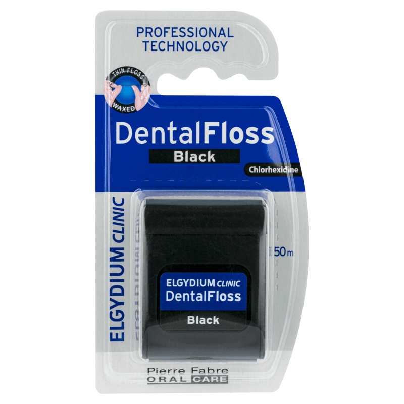 Elgydium Dental Floss czarna nić dentystyczna, 50 m