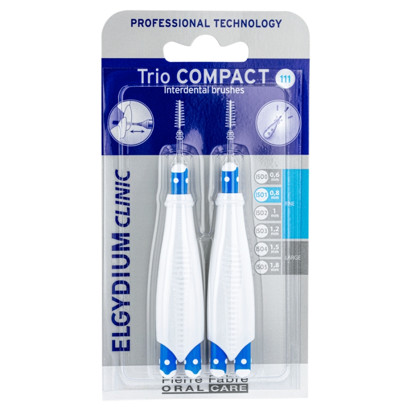 Elgydium Clinic Trio Compact 111 , szczoteczki międzyzębowe 0,8 mm, 2 szt.