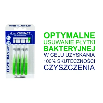 Elgydium Clinic Mono Compact, szczoteczka międzyzębowa zielona 2,2mm, 4 szt.