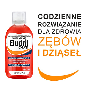 Eludril Care , płyn do płukania zapobiegający odkładaniu się płytki nazębnej, 500 ml
