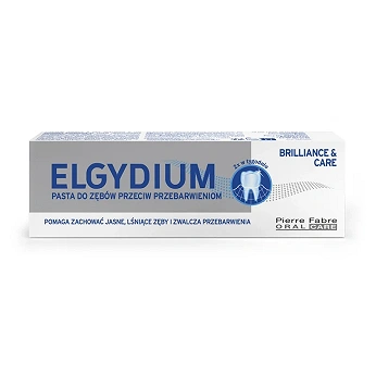 Elgydium Brilliance & Care , pasta do zębów pomagająca usunąć przebarwienia, 30 ml
