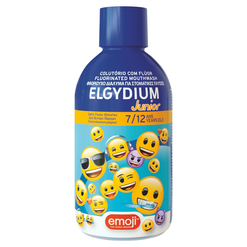 Elgydium Emoji Junior płyn do płukania jamy ustnej dla dzieci, 500 ml 