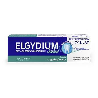 ELGYDIUM Junior, łagodna mięta pasta do zębów dla dzieci 7-12 lat