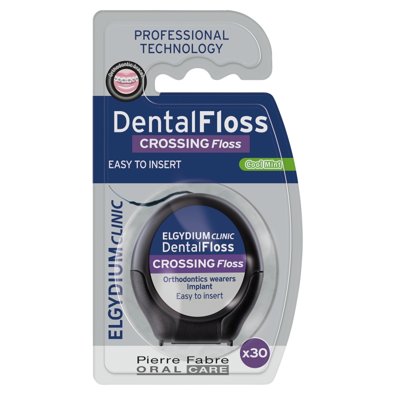Elgydium Clinic DentalFloss Crossing, nić dentystyczna do aparatów ortodontycznych i implantów