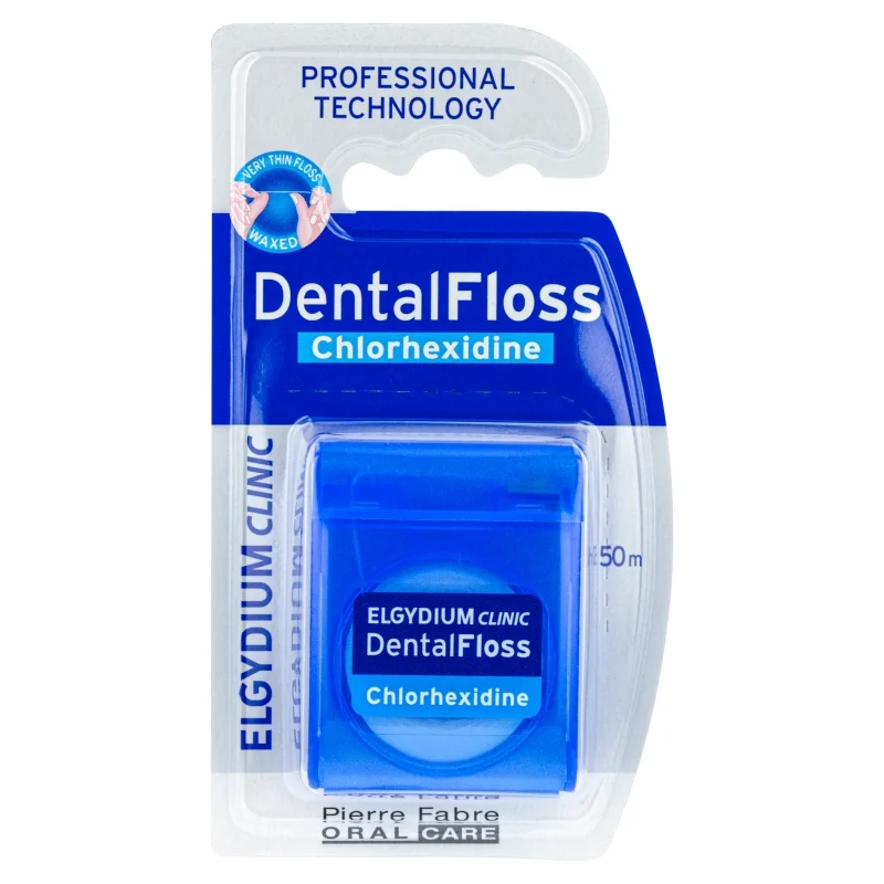 Elgydium Clinic DentalFloss nić dentystyczna z chlorheksydyną, 50m