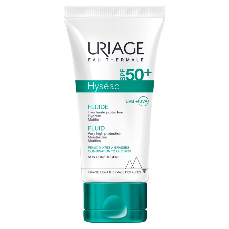 URIAGE Hyseac fluid przeciwsłoneczny SPF50+ do skóry trądzikowej, 50 ml