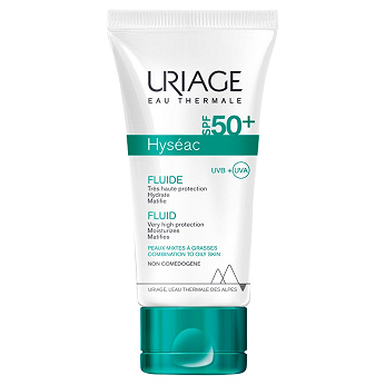 URIAGE Hyseac, fluid przeciwsłoneczny SPF50+ do skóry trądzikowej, 50 ml
