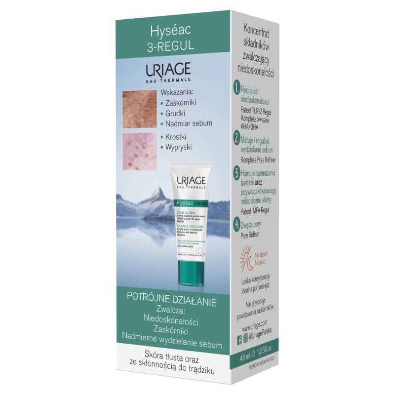 URIAGE Hyséac 3-REGUL, krem redukująca niedoskonałości, 40 ml