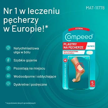 COMPEED Plastry na pęcherze na piętach, rozmiar średni, 5 szt.