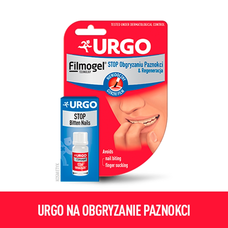 URGO STOP Obgryzaniu Paznokci & Regeneracja, lakier zapobiegający obgryzaniu paznokci i ssaniu palców przezroczysty, 9 ml