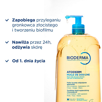 Bioderma Atoderm Huile De Douche, olejek do kąpieli, 1 litr