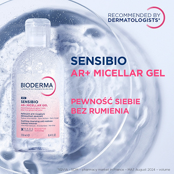 Bioderma Sensibio AR+ Micellar Gel, żel micelarny, 250 ml