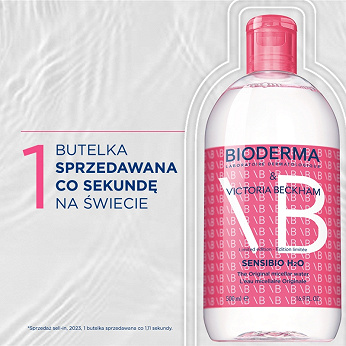 Bioderma Sensibio H2O x Victoria Beckham, woda micelarna do skóry wrażliwej, 500 ml
