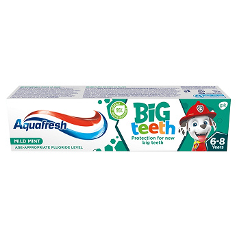 Aquafresh Big Teeth, pasta do zębów dla dzieci, psi patrol, 6-8 lat, 50 ml KRÓTKA DATA 19.11.2025