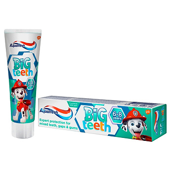 Aquafresh Big Teeth, pasta do zębów dla dzieci, psi patrol, 6-8 lat, 50 ml KRÓTKA DATA 19.11.2025