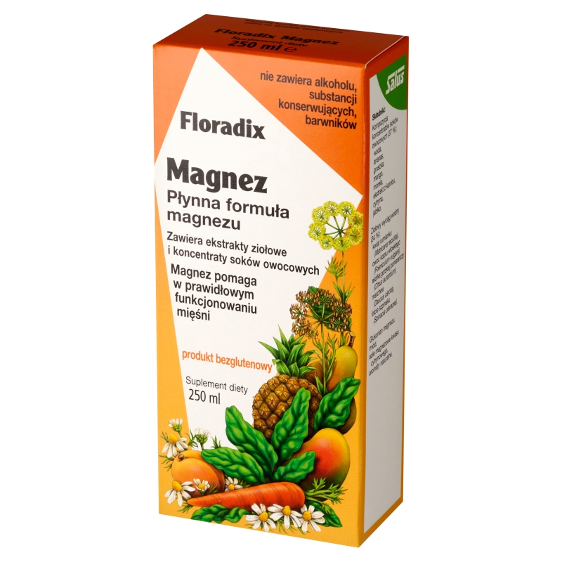 Floradix Magnez, płyn z magnezem, bezglutenowy, 250 ml