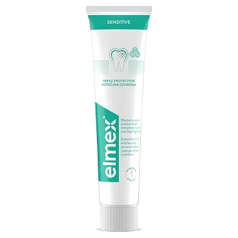 Elmex Sensitive, pasta ochraniająca odsłonięte szyjki zębowe przed próchnicą i nadwrażliwością, tuba 75 ml