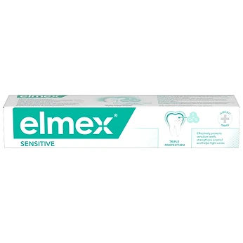 Elmex Sensitive, pasta ochraniająca odsłonięte szyjki zębowe przed próchnicą i nadwrażliwością, tuba 75 ml
