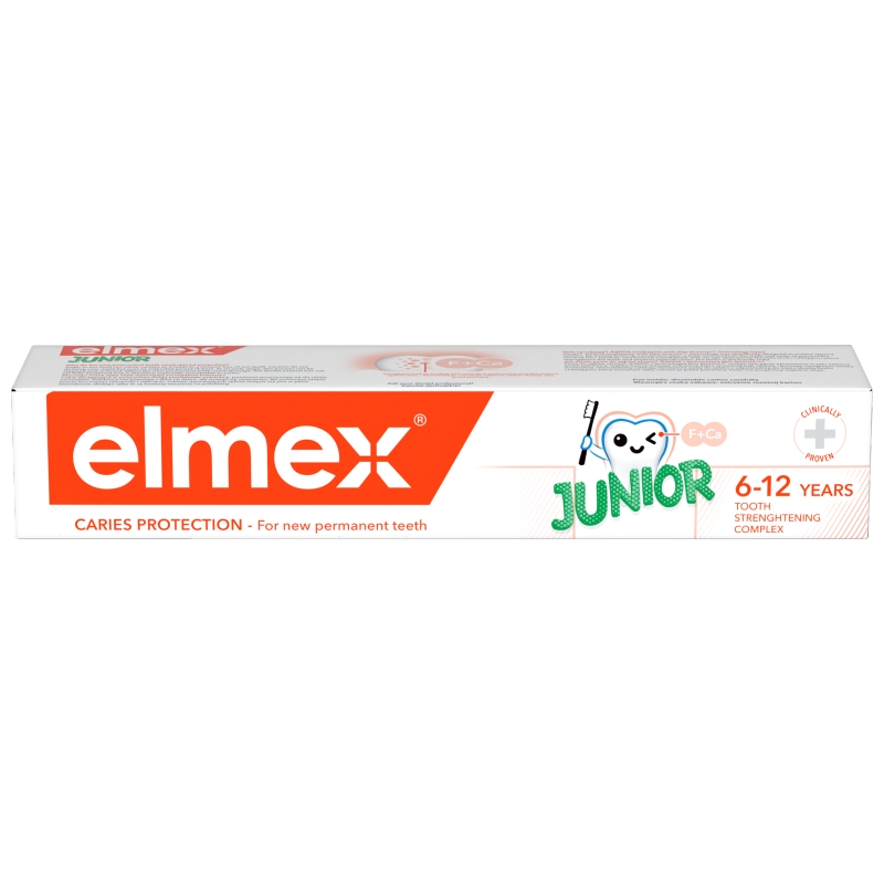 Elmex Junior, pasta ochraniająca zęby przed próchnicą dla dzieci, tuba 75 ml