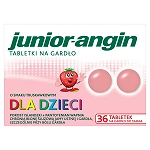 Junior-angin, tabletki do ssania dla dzieci na ból gardła, 36 szt. KRÓTKA DATA 31.07.2026