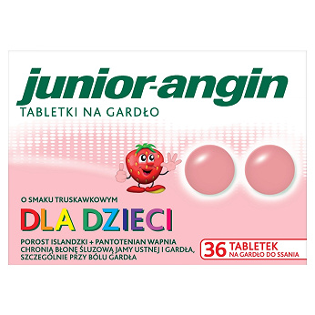 Junior-angin, tabletki do ssania dla dzieci na ból gardła, 36 szt.