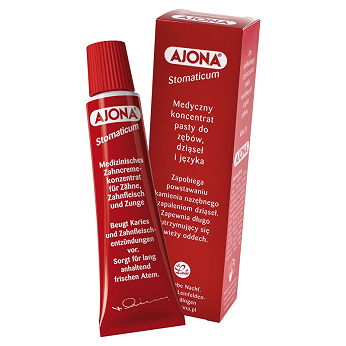 Ajona Stomaticum, pasta do zębów na krwawienia i stany zapalne dziąseł, tuba 25 ml