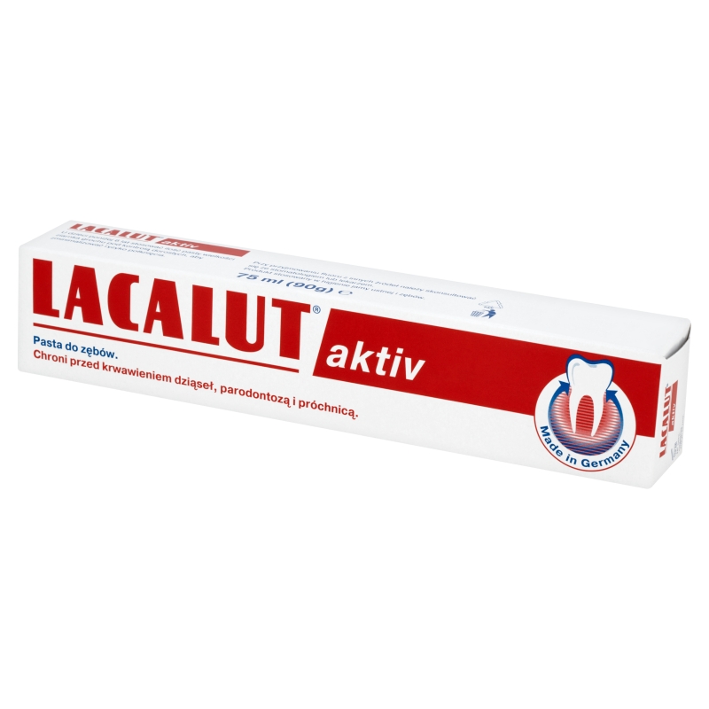 Lacalut Aktiv , pasta do zębów chroniąca przed krwawieniem dziąseł i paradontozą, 75 ml